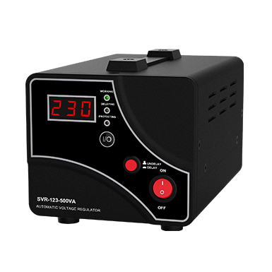SVR-123 Series (0.5kVA-10kVA) Relay Type Voltage Stabilizer  with Durable Metal Cabinet